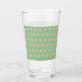 Polka Dot Glass Tumbler (Sage Green & Pastel Pink)