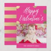 Polka Dot Gold | Fotokaart Valentijnsdag Feestdagenkaart (Voorkant / Achterkant)