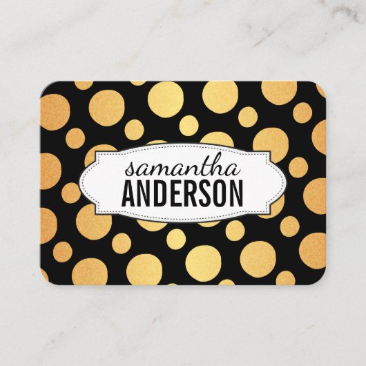 Polka Dot Gold Pattern Visitekaartje (Voorkant)
