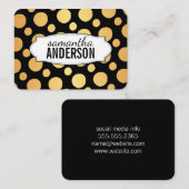 Polka Dot Gold Pattern Visitekaartje (Voorkant / Achterkant)