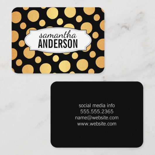 Polka Dot Gold Pattern Visitekaartje