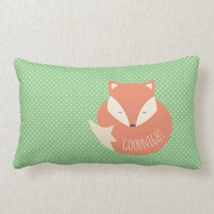 Polka Dot Goodnight Sleeping Fox en Stippen Kussen