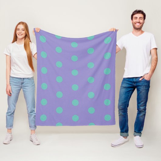 Polka Dot Gooi Deken (Lavendel & Aqua) (In situ)