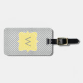 Polka Dot Gray and Yellow Monogram Bagagelabel (Voorkant horizontaal)
