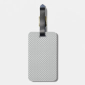 Polka Dot Gray and Yellow Monogram Bagagelabel (Achterkant verticaal)