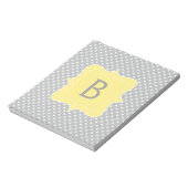 Polka Dot Gray and Yellow Monogram Notitieblok (Linkerzijde)