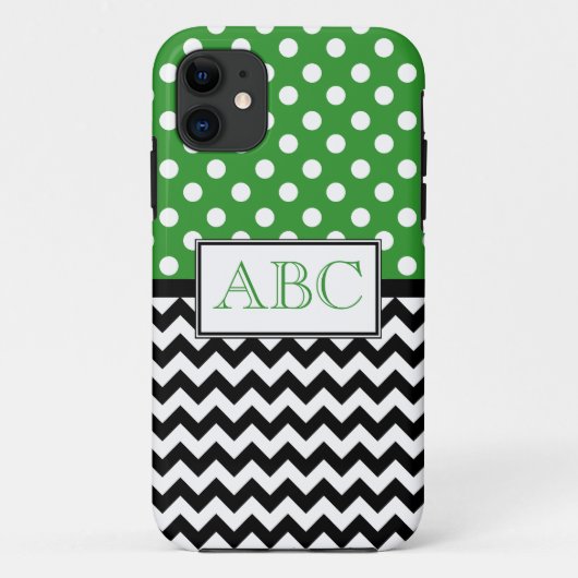 Polka Dot Green & Chevron iPhone 5 Hoesje (Achterkant)