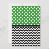 Polka Dot Green en Chevron Baby shower Kaart (Achterkant)