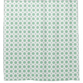 Polka Dot Green en White Coastal Seafoam Blauwgroe Douchegordijn (Voorkant)