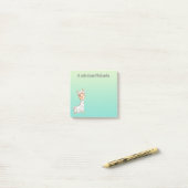 Polka dot green gepersonaliseerd lama post-it® notes (Op bureau)