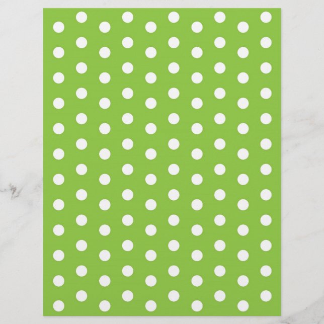 Polka Dot Green White Baby-scrapbook (Voorkant)