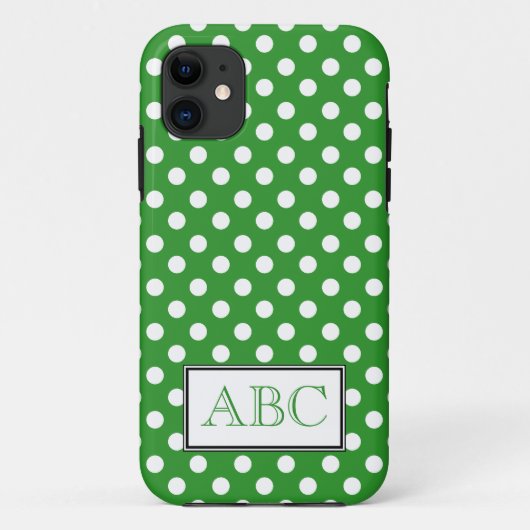 Polka Dot Green & White iPhone 5 Hoesje (Achterkant)