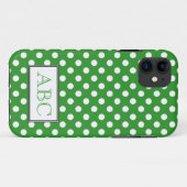 Polka Dot Green & White iPhone 5 Hoesje (Achterkant (horizontaal))