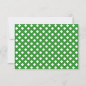 Polka Dot Green & White RSVP Reply Kaarten Kaartje (Achterkant)