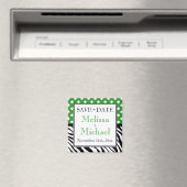 Polka Dot Green Zebra Druk sparen de Magnet van de (Insitu (Vaatwasser))