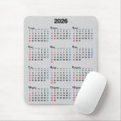 Polka Dot Grijs 2025 Kalender Muismat (Met muis)