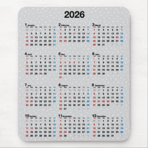 Polka Dot Grijs 2025 Kalender Muismat
