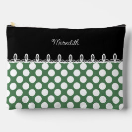 Polka dot groen en zwart met aangepaste naam etui