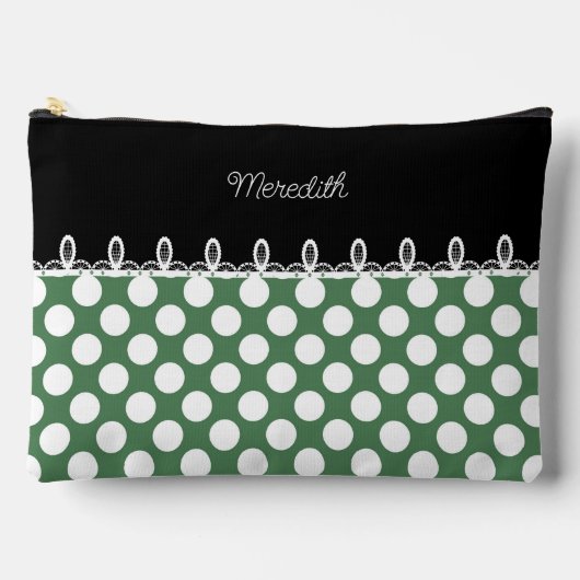 Polka dot groen en zwart met aangepaste naam etui (Voorkant)