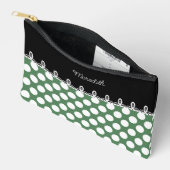 Polka dot groen en zwart met aangepaste naam etui (Open)