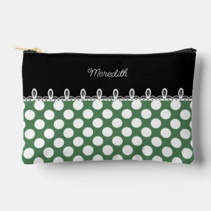 Polka dot groen en zwart met aangepaste naam etui