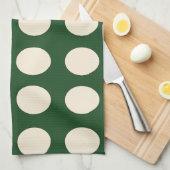 Polka dot groen ivoor kleur Polka dot Theedoek (Quarter Fold)