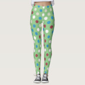 Polka Dot Groene Leggings (Voorkant)