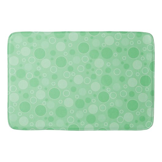 Polka dot groene tinten retro sixties badmat (Voorkant)