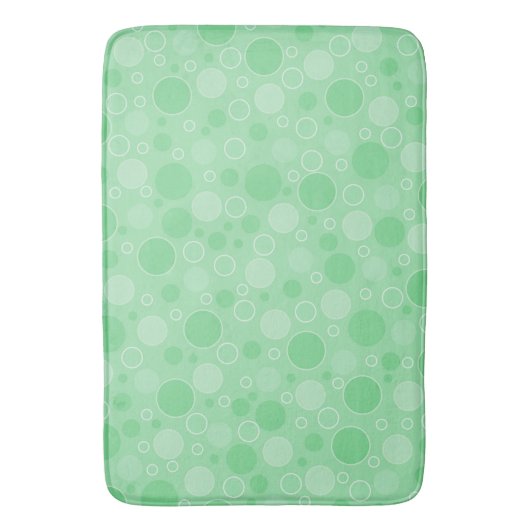 Polka dot groene tinten retro sixties badmat (Voorkant Verticaal)