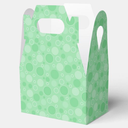Polka dot groene tinten retro sixties bedankdoosjes (Geopend)