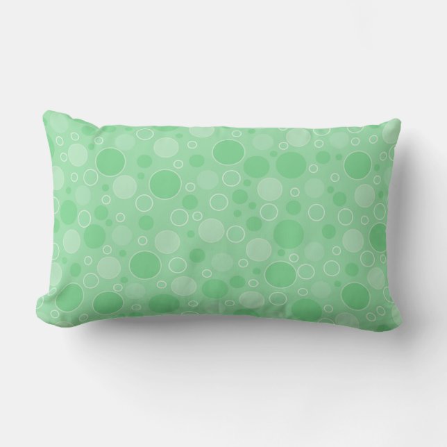 Polka dot groene tinten retro sixties kussen (Voorkant)