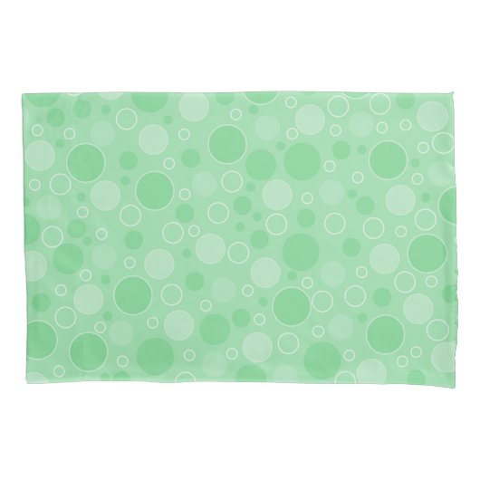 Polka dot groene tinten retro sixties kussensloop (Voorkant)