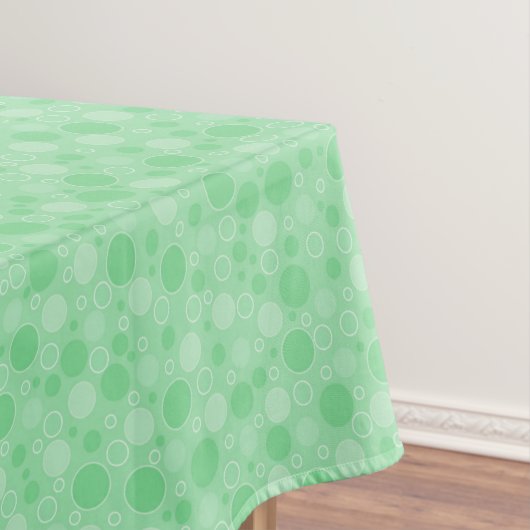 Polka dot groene tinten retro sixties tafelkleed (Voorbeeld)