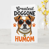 Polka Dot Grootste Hond Moeder Kaart (Gele Bloem)