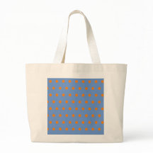 Polka Dot Grote Canvas tas (Denim Blauw & Sinaasap