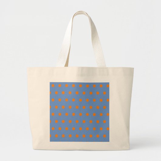 Polka Dot Grote Canvas tas (Denim Blauw & Sinaasap (Voorkant)
