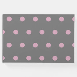 Polka Dot Guest Book (Dark Gray & Soft Pink) Gastenboek