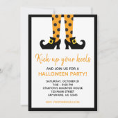 Polka Dot Halloween Heksenfeest Uitnodigingen (Voorkant)