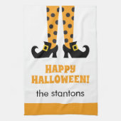 Polka Dot Halloween Witch Kitchen Towel Theedoek (Verticaal)