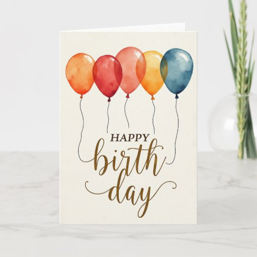 Polka Dot Happy Ballonnen Kaart (Voorkant)