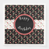 Polka Dot Happy Birthday Papieren servetten (Voorkant)