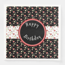 Polka Dot Happy Birthday Papieren servetten