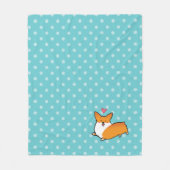 Polka Dot Happy Corgi Blanket Fleece Deken (Voorkant)