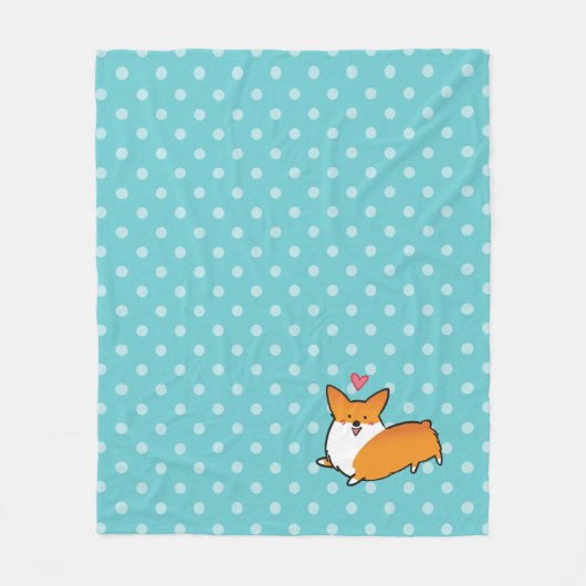 Polka Dot Happy Corgi Blanket Fleece Deken (Voorkant)