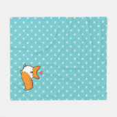 Polka Dot Happy Corgi Blanket Fleece Deken (Voorkant (Horizontaal))