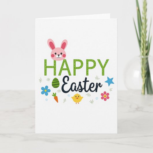 Polka Dot Happy Easter Card Kaart (Voorkant)