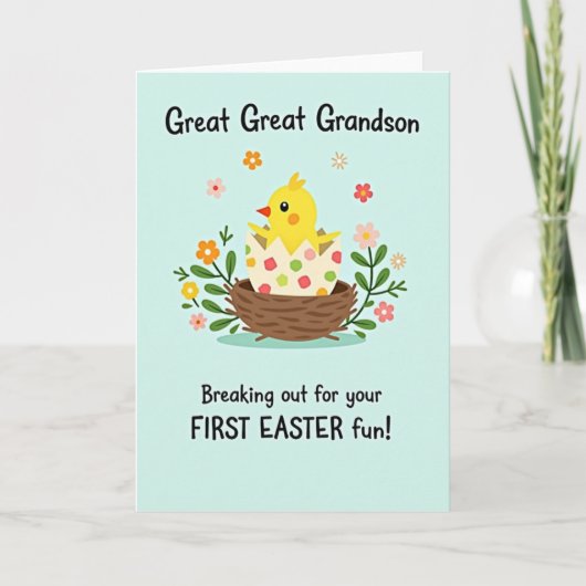 Polka Dot Hatchling Easter Card Kaart (Voorkant)