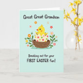 Polka Dot Hatchling Easter Card Kaart (Gele Bloem)