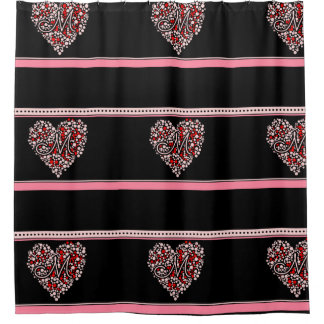 Polka Dot Heart Douchegordijn