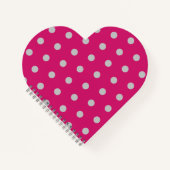 Polka Dot Heart Notitieboek (Hot Pink & Grey) (Voorkant)